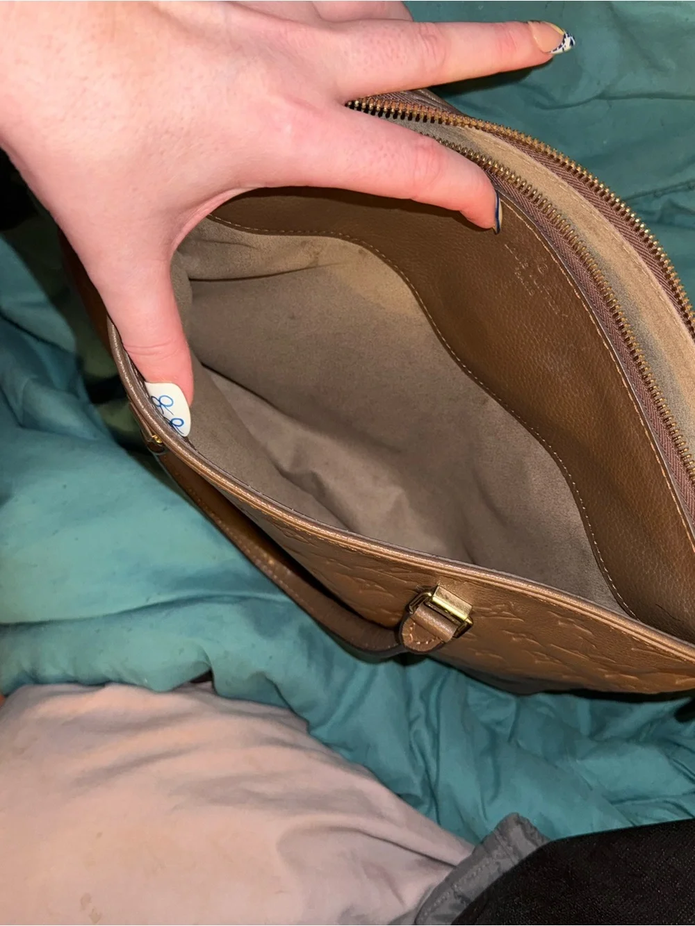 Designer Inspired Brown Monogram Empreinte Leather Tote